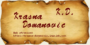 Krasna Domanović vizit kartica